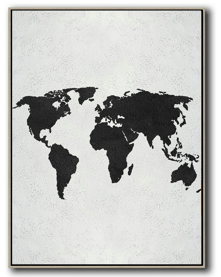 Abstract Painting For Home,Black And White Minimal Painting On Canvas - Large Canvas Art,Modern Art Abstract Painting